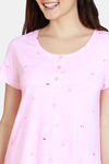 Zivame Sassy Mousie Knit Poly Knee Length Nightdress - Impatience Pink — thumbnail 5